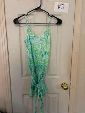 Lilly Pulitzer Green & Aqua Print Jumpsuit Romper